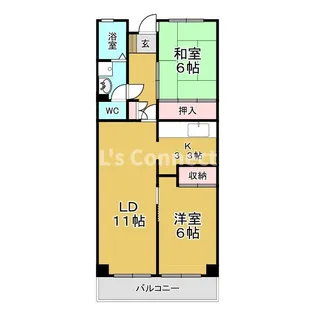 リバーサイドヒル及川【3階】の間取り