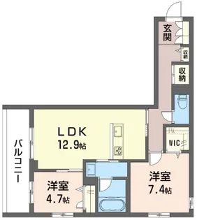 2LDKの間取り画像