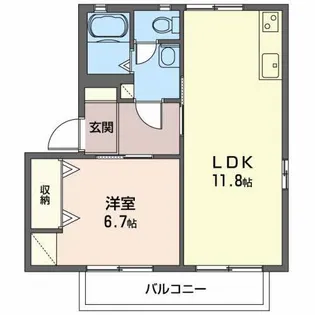 ルミエールB【2階】の間取り