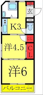 ハウスコットンテール【3階】の間取り