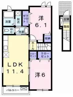 グリーンハイツ古城A【2階】の間取り