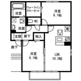 エスポワールAB A棟【1階】の間取り