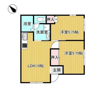 フラワーハイツ【1階】の間取り