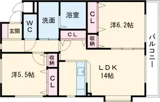 シャルマンテール【1階】の間取り