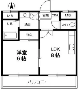 フェニックスハイツ中西【2階】の間取り