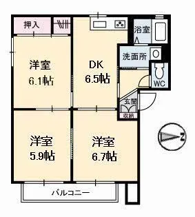 ミレニアムガーデン【2階】の間取り