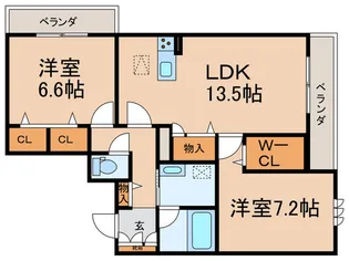ミラーエステート イーストビル【2階】の間取り