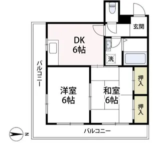 相模原スカイハイツ田野倉【5階】の間取り