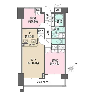 東京都品川区北品川5【マンション】の間取り