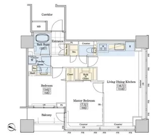 レジディアタワー上池袋(タワー棟)【15階】の間取り
