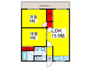 グローハイツ瓜破【4階】の間取り