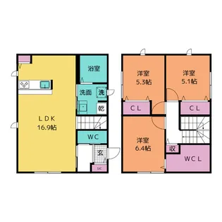 愛知県小牧市堀の内5【一戸建】の間取り