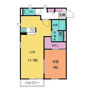 エスポワール丹陽【1階】の間取り