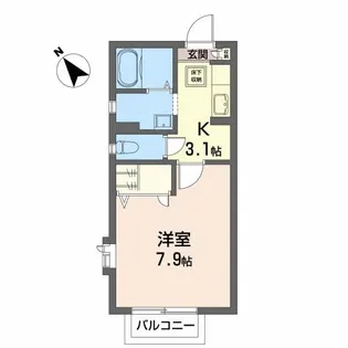 ジュネス国見【1階】の間取り