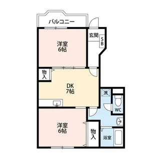 リバーサイドコートB棟【1階】の間取り