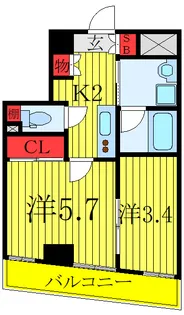 ヴェルデ上池袋【2階】の間取り