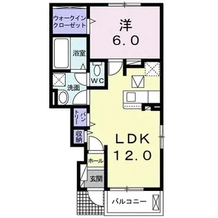 カーサ六花【1階】の間取り