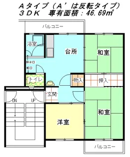 公社賃貸SMALIO 貝塚中央【5階】の間取り