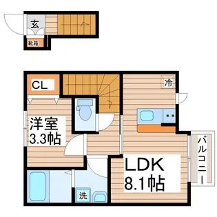 LINK STAGE富沢駅前III【2階】の間取り