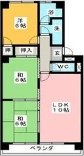 マンション忠徳【2階】の間取り