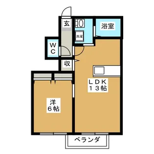 ビューラーはるかB【1階】の間取り