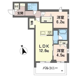 ベルクレール【2階】の間取り