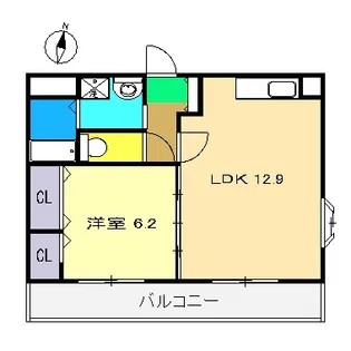 クレスト【3階】の間取り