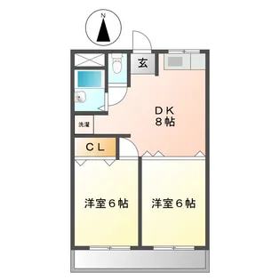ウイングHeart【2階】の間取り