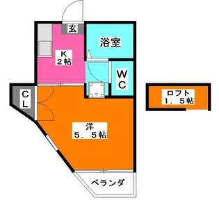 バンローゼ蕨【1階】の間取り