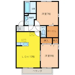 ThreeWoods Y&F A・B【1階】の間取り