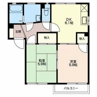 フロリヤードひらばやしB【1階】の間取り