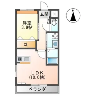 オークス天神【1階】の間取り