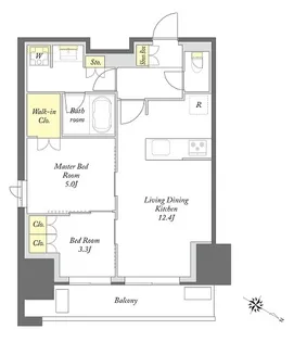 プライムメゾン中目黒【12階】の間取り