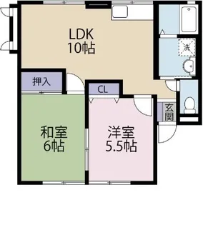 ウィンフォークB【1階】の間取り