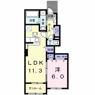 ルミエール応神II【1階】の間取り