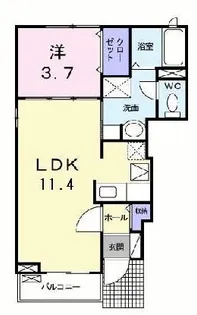 グランシャルムA【1階】の間取り