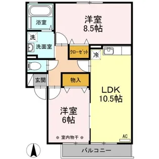 エーデルハイム ASAKAB【2階】の間取り