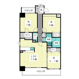 CENTRAL HILLS【2階】の間取り