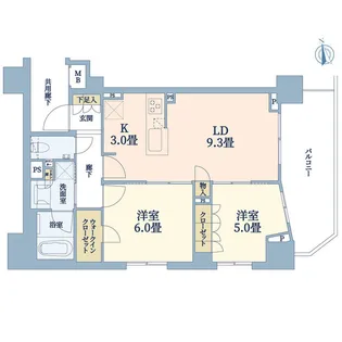 グランリビオザ・レジデンス【5階】の間取り