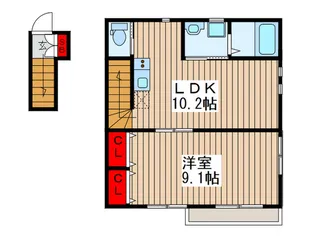 エフプレスト土支田 B棟【2階】の間取り