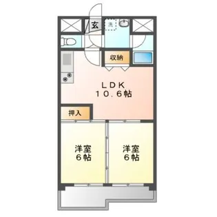 メゾンアイビス【4階】の間取り