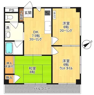 メゾンアンパー【3階】の間取り