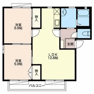 ロワイユA【2階】の間取り