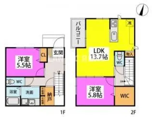 クリア吉塚II【1階】の間取り