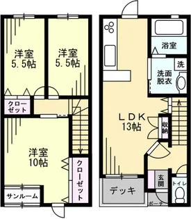 ナチュラルヴィレッジ向新庄B棟の間取り