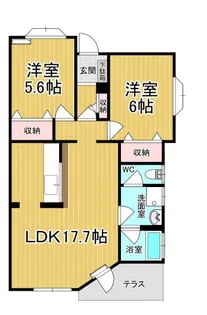 飯島コーポ5号棟【1階】の間取り