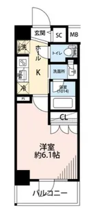 プレール・ドゥーク品川南大井【6階】の間取り