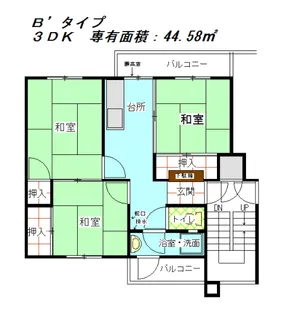 公社賃貸SMALIO 喜連【5階】の間取り