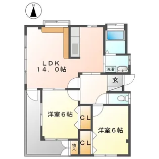 プランドール江ヶ崎II【3階】の間取り