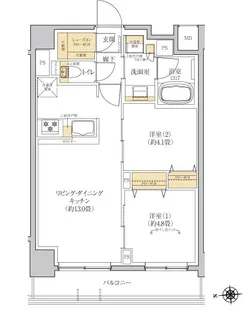 グレーシアフィット羽沢横浜国大【2階】の間取り